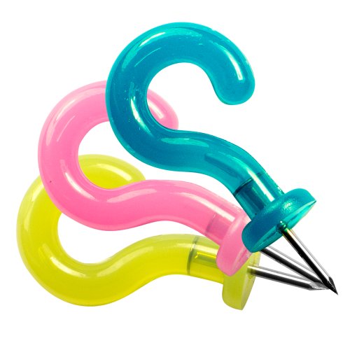 Pinhooks Value Utility Assortment Push Pin Packs Wall Hooks, Small Decorative Reusable Hanging Hooks for All Your Organizing and Decorating Needs ! (Blue/Pink/Yellow, 40-Pack)