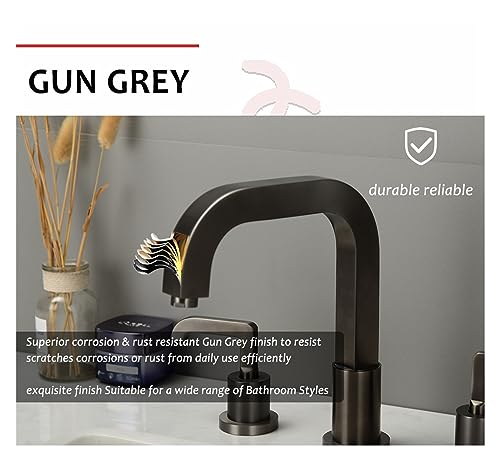 Robinet de lavabo gris pistolet pour vasque sur comptoir moderne - 6