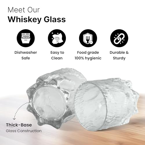 Image of UMAI Whiskey Glasses Set of 2 (270ml Each) | Diwali Gift | Lead Free Neat Whiskey Glass | Heavy Bottom Drinking Glass | Crystal Glass Diwali Gift | Glass for Drinks | Cocktail Glasses