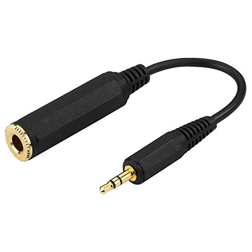 Cavo adattatore audio mini jack stereo 3,5mm ( M ) ( PICCOLO ) Jack 6,3mm ( F ) Oro ACA-356S Monacor 0,20 CM