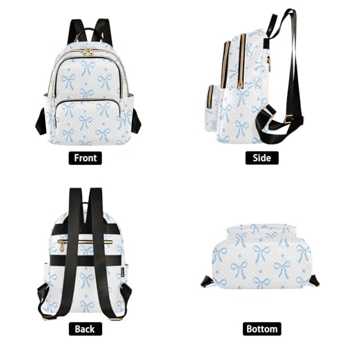 Image of Bow Quilted Backpack Purse for Women Fashion Small Backpack M | Shoulder Bag Travel Casual Daypack