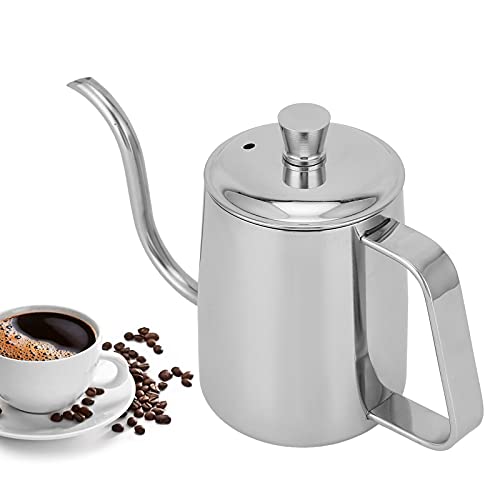 Hervidor de cuello de cisne, cafetera conveniente elegante para el hogar / la oficina / el hotel / el restaurante / la barra(Silver 350ML) Cover