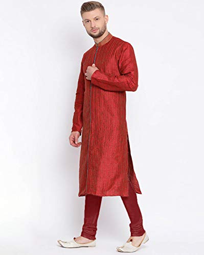 Image of Sanwara Men's Woven Designer Silk Kurta