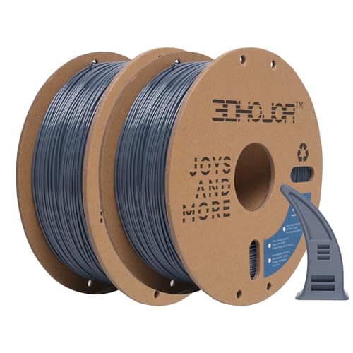 Image of 3DHoJor PETG Filament 1.75mm 3D Printing Filament 1kg*2 Bundle Spool 3D Filament 1.75mm Dimensional Accuracy + /- 0.03mm Non Tangling Non Clogging,Print with Most 3D Printers-2Pack Gray