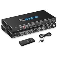 4K 120Hz HDMI 2.1 Switch Umschalter 4x1 eARC Audio Extractor VRR ALLM HDCP2.3 ARC HDR10 CEC SPDIF Optisch und 3.5mm Audio Out,HDMI Switcher 4 IN 1OUT IR Remote Dolby Digital EDID für PS5 Xbox AMD