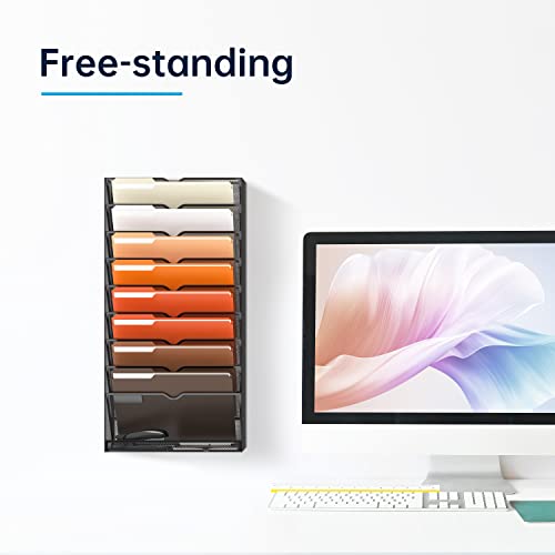 Supeasy 10-Tier Wall File Organizer Hanging Wall File Holder For Papers, Folders, Files Clipboard & Magazine Organization Great For Office Home, Black #TOP2