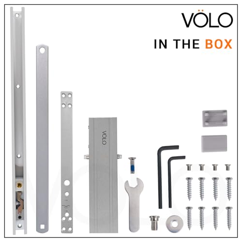 Image of Volo Automatic Hydraulic Concealed Door Closer 23MM - Aluminium, Double Speed, 60kg Capacity, Fits Thin Doors, Silver, Heavy Duty with Fitting & 1 Year Warranty