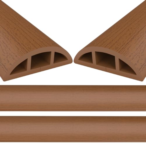 Image of Eapele Floor Cord Cover 10ft (2 Pack) Cord Covers for Wires on Floor, Heavy Duty Extension Cord Cover, Rubber Floor Cable Cover, Prevent Trip Hazard for Sidewalk Home Office Outdoor or Indoor Settings