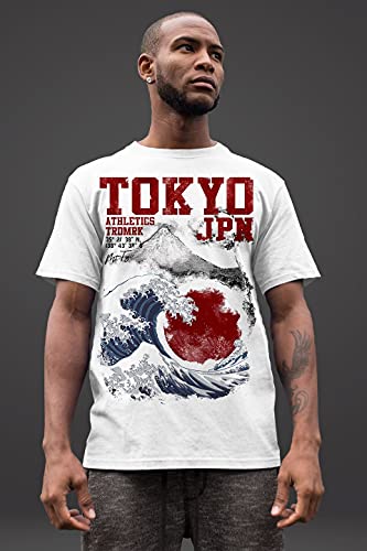 Neverless Herren Tokyo Japan Style T-Shirt Fuji Welle Big Wafe Fashion Streetstyle