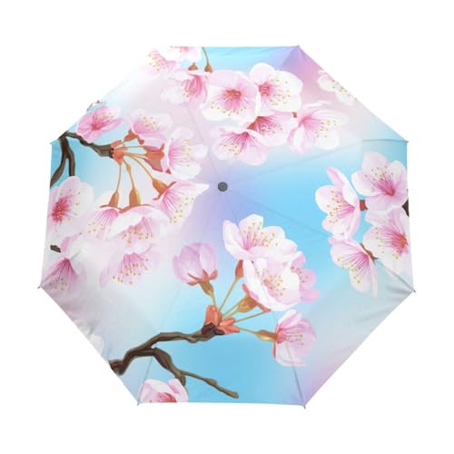 Parapluie pliable automatique compact rose pastel GAIREG