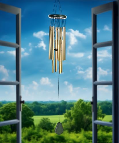 Image of ZAICUS Wind Chimes for Home Balcony - Hanging Bells for Home Decoration - Positive Energy Items- Wind Chimes Feng Shui (12-Pipe)