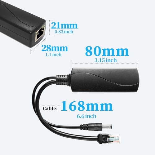 Image of 2.5G 36W PoE Splitter 12V /3A, DC 5.5 * 2.5mm Plug PoE to DC 12V /3A Output, 2.5Gbps Ethernet Comply IEEE802.3bt, Plug and Play for IP Camera, Smart Home (PS5712BG-25)