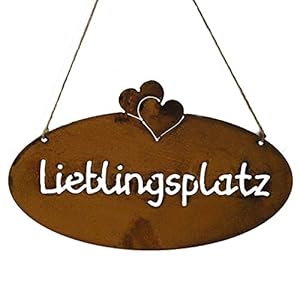 Bornhöft Schild Spruchtafel rostiges Gartenschild Edelrost Rost zum hängen Gartendeko Lieblingsplatz