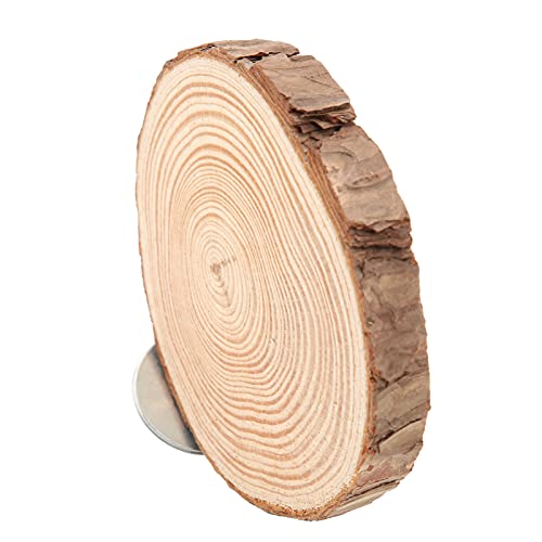 Image of Round Wooden Spring Bird Board, Parrot Perches Stand Toy Bird Parrot Perch for Small Parakeets Cockatiels Hamster Cage Accessories (6cm)