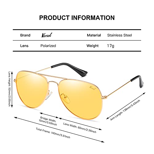 Image of Aviator Sunglasses for Men Women, Polarized Mirrored UV400 Lenses, Lightweight & Classic for Driving & Outdoors