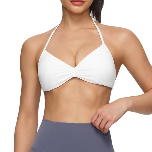 Soutien-gorge de yoga coupe ajustée respirante blanc en taille M