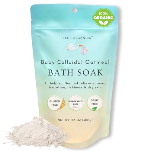 Image of Oatmeal Baby Bath Powder for Eczema by Irene Organics - Colloidal Oatmeal for Soothing Treatment of Eczema, Diaper Rash, Dry Skin, Itching and Irritation - Moisturize and Sooth Baby and Toddler Skin