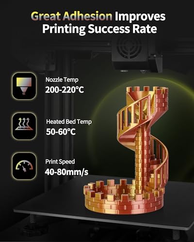 Image of LANDU Silk Tri-Color PLA Filament 1.75mm 1Kg,Triple Color Silk PLA Filament,Silk Rainbow PLA Filament,Neatly Wound 3D Printer Filament,3 in 1 Multi Color Filament + /-0.02mm, Silk Gold Silver Copper