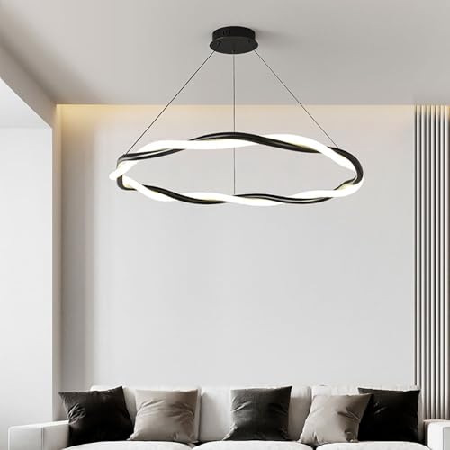 Lampe suspendue spirale en métal pour éclairer une grande table