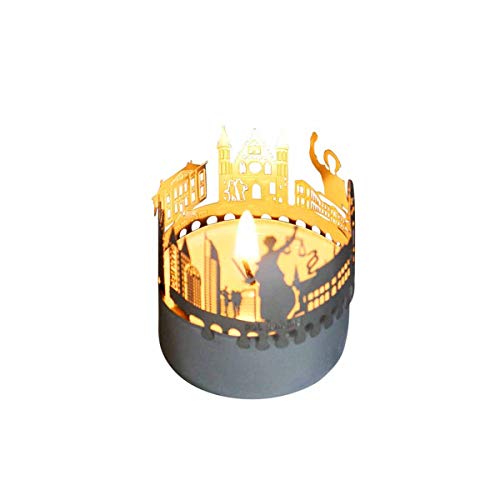 13gramm La Haye Skyline Bougie photophore Souvenir, Silhouette 3D en Acier Inoxydable pour Une Bougie à thé avec Carte de voeux Incluse Cover