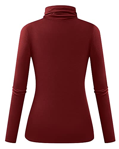 Image of Herou Womens Long Sleeve Turtleneck Slim Fitted Lightweight Casual Active Layer Tops Shirts