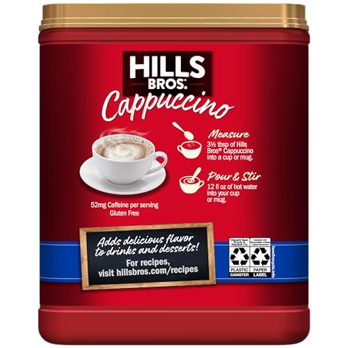 Hills Bros Cappuccino French Vanilla Cafe Style Drink Mix 453g