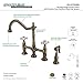 Kingston Brass KS1273PXBS Kitchen Bridge Faucet with Side Sprayer, Antique Brass