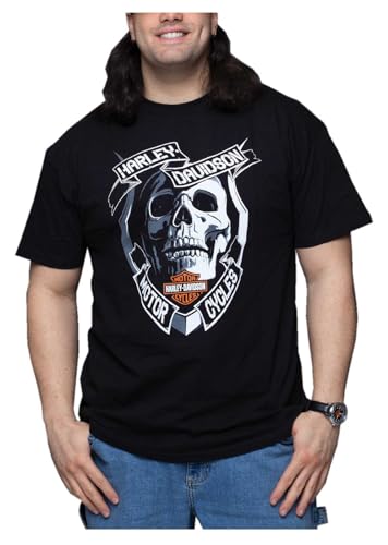 Harley-Davidson Men's Hooked Skull Short Sleeve Crew-Neck T-Shirt - Black - Main Image