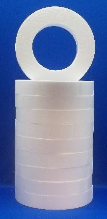 10 pc EPS Polystyrene Wreaths 12"X2" White Craft Styrofoam Floral Ring