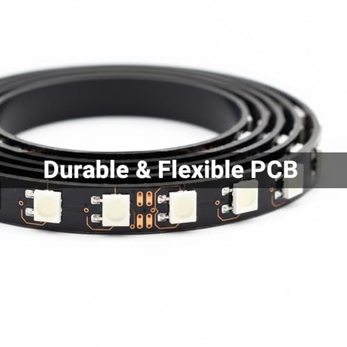 Image of Auslese Dream Color Pixel LED Light Strip 5V WS2812B Individually Addressable RGB Strip with Built-in IC, IP20 Non-Waterproof for DIY, PC & Smart Home Lighting (60 LEDs /m, 5 Meter, Black PCB)