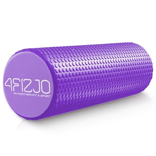 4FIZJO Faszienrolle mit Noppen aus EVA-Schaum Ø 15 cm Länge 45 cm Massageroller Rückenrolle leicht langlebig mittlere Härte Faszientraining Massage Training Violett