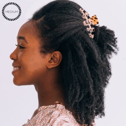 Teleties - Medium Hair Clip - Strong Grip, Bendable Teeth, Comfortable Curved Design - Ideal For Medium-Thick Hair - For All Hair Textures - Blonde Tortoise #TOP4