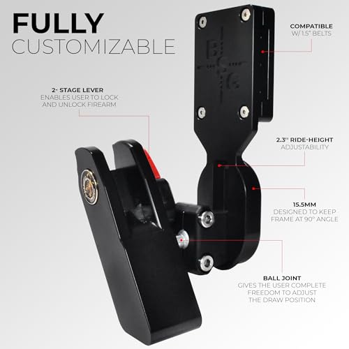 Black Scorpion Outdoor Gear Pro Heavy Duty Competition Speed Holster fits Stealth Arms 1911 Platypus (Right-Hand Draw, Black) - Thumbnail 6