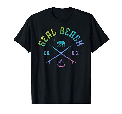 Seal Beach California Viajes Retro Vintage Camiseta