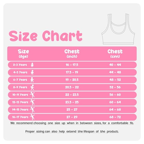 Donella Girls Training Bras - Soft Cotton Ribbed Kids Sports Bra, 5 Pack Crop Tops4