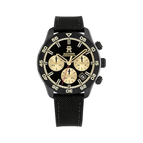 Image of Tommy Hilfiger Th85 Quartz Analog with Black Dial Black Silicone Strap Watch for Men - TH1792182