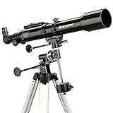 Uso amplio: con un calibre de 70 mm, este telescopio puede empujar los límites de su visión cada vez más profundamente en el Cosmos. El telescopio se destaca en el uso de observación de aves durante el día, así como en la observación de la vida silvestre, el paisaje y la observación informal de la Luna durante la noche.