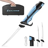 Calamus BladeVolt Rechargeable Cordless Electric Fillet Knife with 7' & 9' Blades, 27,000 RPM Motor, Type-C Battery, Non-Slip Grip & Safety Lock, Portable Carry Case, Fishing Gear and Gifts for Men