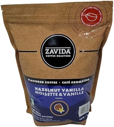 Zavida Hazelnut Vanilla Whole Bean Coffee, 907g/32 oz., (Imported from Canada)