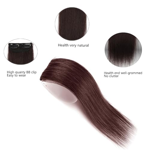 Invisible Hair Extensions Seamless Synthetic Clip in Hair Extension Natural Fluffy Hair Pads Hairpieces Increase Hair Top Side Cover Hairpiece for Women Girls (Dark Brown - Image 2