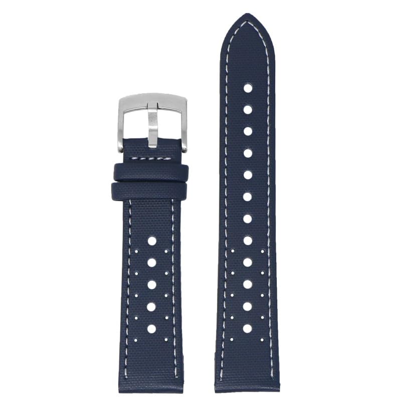 DASSARI Perforated Sailcloth Watch Band Strap - Choose Your Color/Length - 19mm 20mm 21mm 22mm