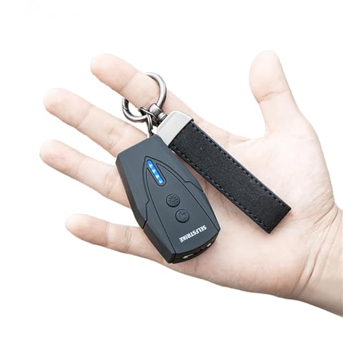 Selfstrike Mini Stun Gun with LED Flashlight and Wrist Strap Unique Key Chain Design Using anti slip materials can better and faster aim with charging cable mini screwdriver and user manual(Black)