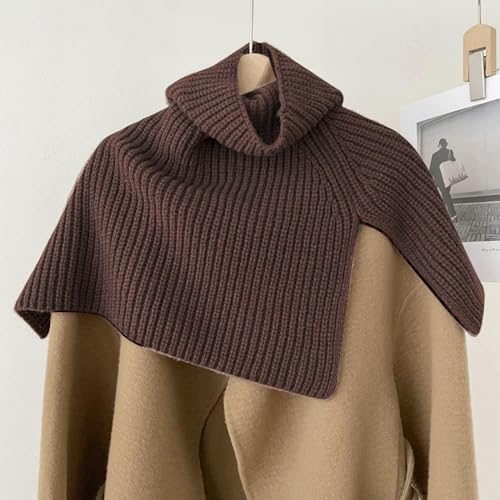 Pullover Scarf Knit Turtleneck Shawl Wrap Shrug Detachable Sweater Collar Winter Warm Neck Warmer Shawl Cape Cloak Shawl3