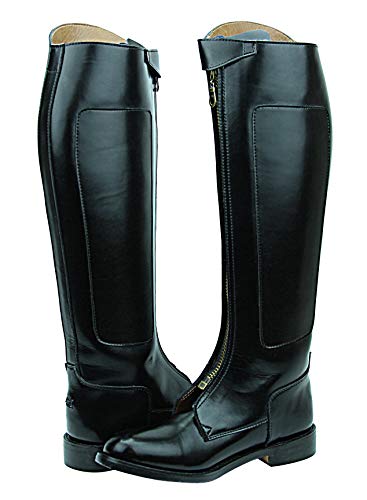 Mens Man Invader-1 Polo Players Boots Tall Knee High Leather Equestrian Black