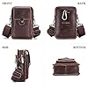 BAIGIO Sac Banane Randonnee pour Homme Sac Banane en Cuir Sacoche Banane Homme Sacoche Ceinture Pochette Telephone Portable avec Passant de Ceinture, Marron, Small, Vintage, Marron, Small, Vintage #4