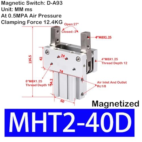 Cylindre à doigt à bascule MHT2-40D anti-grippage
