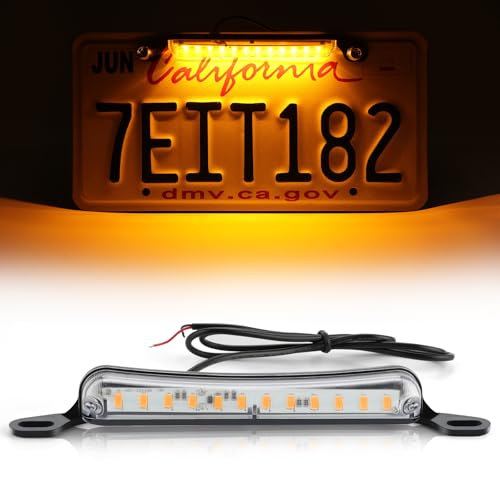 Image of LivTee License Plate Light, Extremely Bright LED License Plate Lights Assembly for Trailer UTV ATV Truck RV Boat, Amber