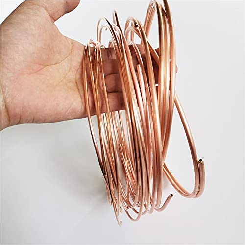 flexibles Kupfer-Mikrobohrungsrohr, T2 weiches Spulenrohr aus rotem Kupfer, 99,9% Reinheit, 2–5 mm Außendurchmesser, 10 m for AC-Kühlung und DIY-Bewässerung(Od 4 X T 0.5)
