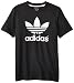 adidas Originals Boys' Trefoil Tee, Black Trefoil, Medium