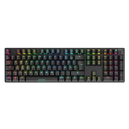 Sharkoon Skiller SGK36W Noir, RVB, Connexion sans Fil 2,4 GHz, Rouge Huano